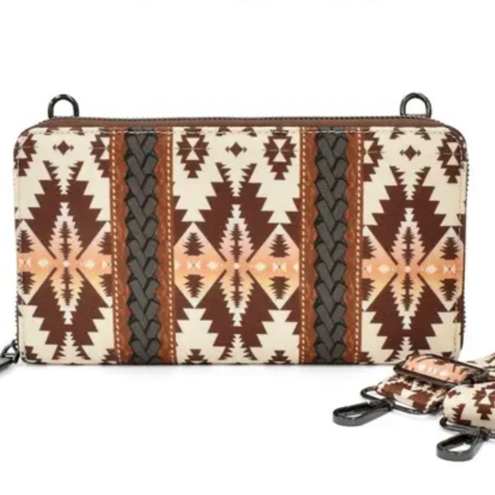Stylish Brown and Cream Crossbody Bag